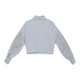 Elisabetta Franchi Camicia tinta unita con Fantasia A Righe Azzurro per Bambina EFCA273 AZZURRO ELISABETTA FRANCHI 