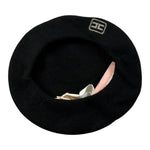 Elisabetta Franchi Cappello tinta unita con Logo Nero per Bambina EFCP028 NERO ELISABETTA FRANCHI 
