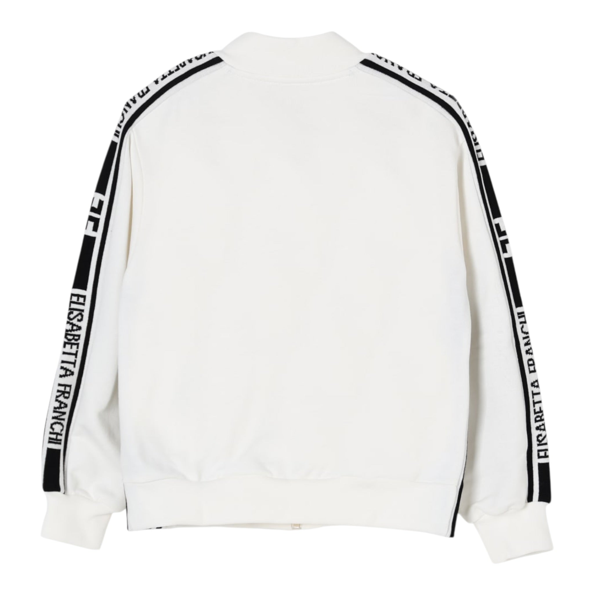 Elisabetta Franchi Felpa con Zip E Cappuccio tinta unita Panna per Bambina EFFE139 PANNA ELISABETTA FRANCHI 