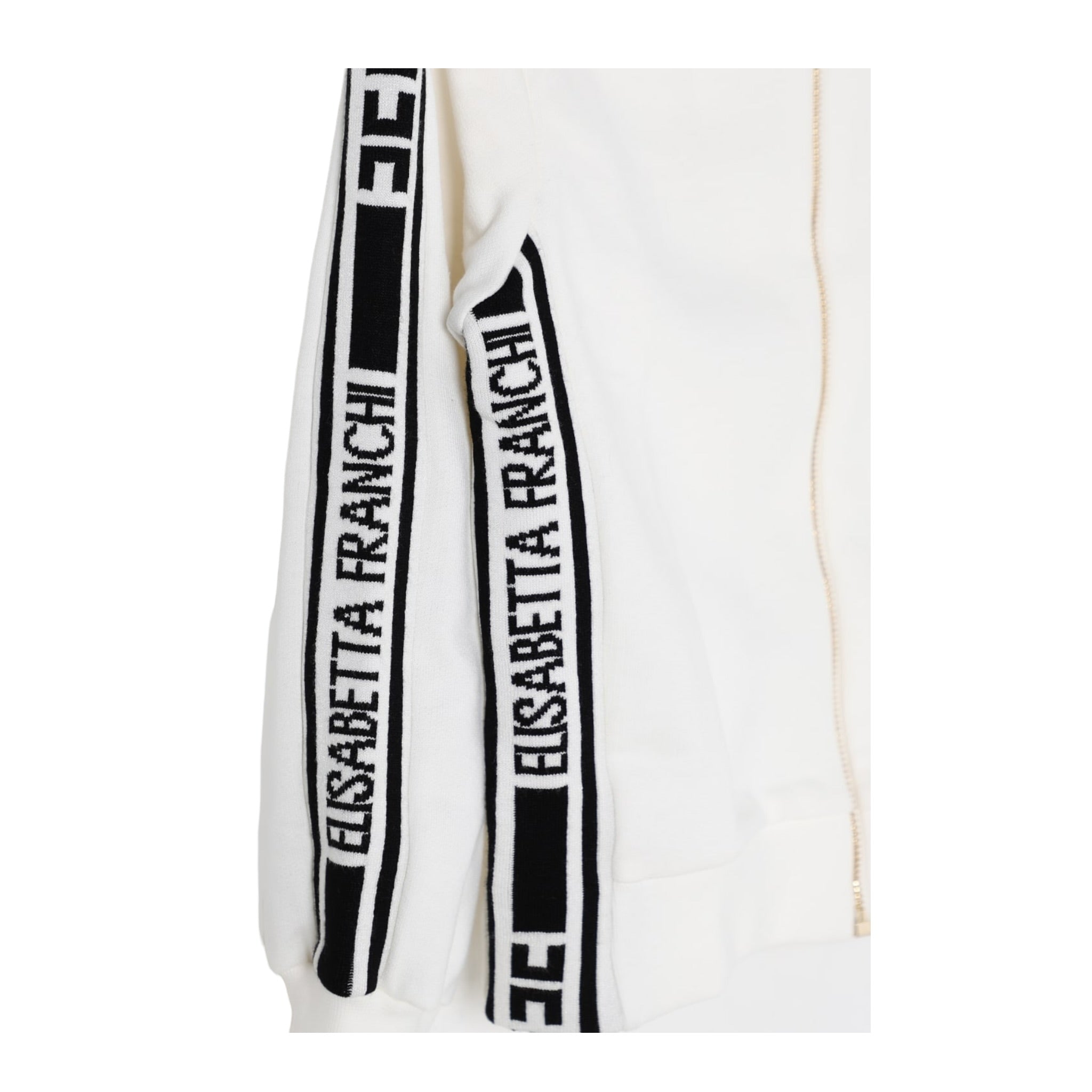 Elisabetta Franchi Felpa con Zip E Cappuccio tinta unita Panna per Bambina EFFE139 PANNA ELISABETTA FRANCHI 