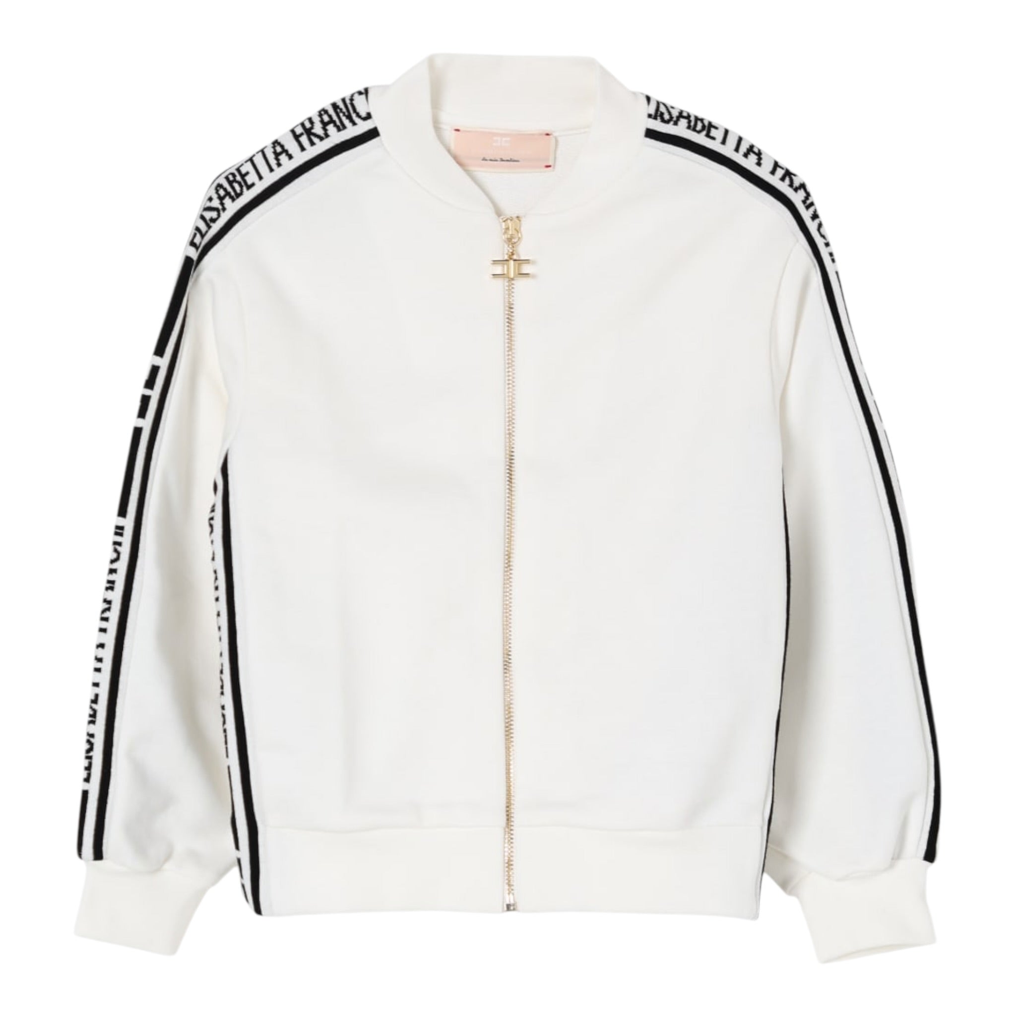 Elisabetta Franchi Felpa con Zip E Cappuccio tinta unita Panna per Bambina EFFE139 PANNA ELISABETTA FRANCHI 