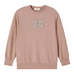 Elisabetta Franchi Felpa Girocollo tinta unita con Brillantini Rosa per Bambina EFFE151XX ROSA ELISABETTA FRANCHI 
