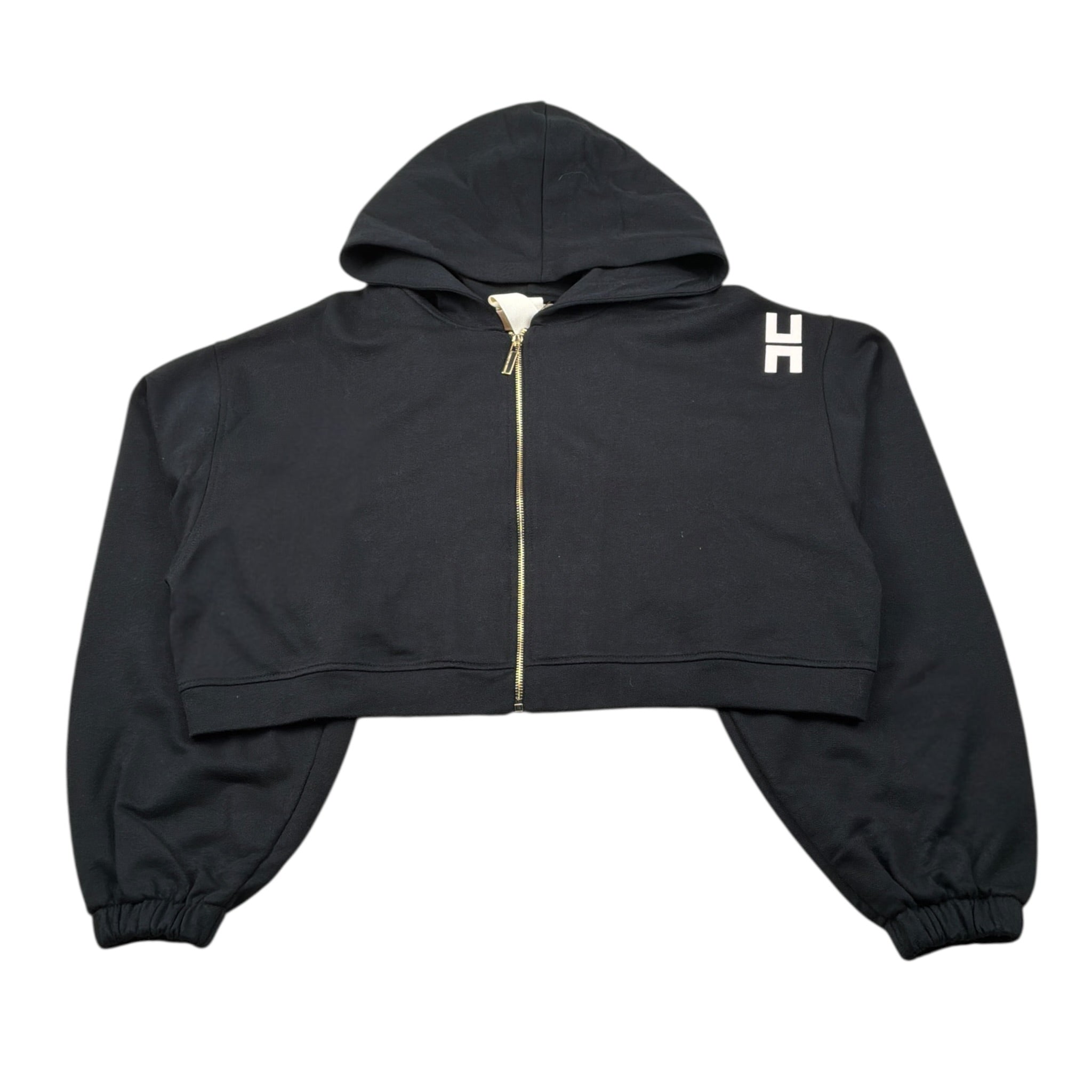 Elisabetta Franchi Felpa con Zip E Cappuccio tinta unita Nero per Bambina EFFE153 NERO ELISABETTA FRANCHI 