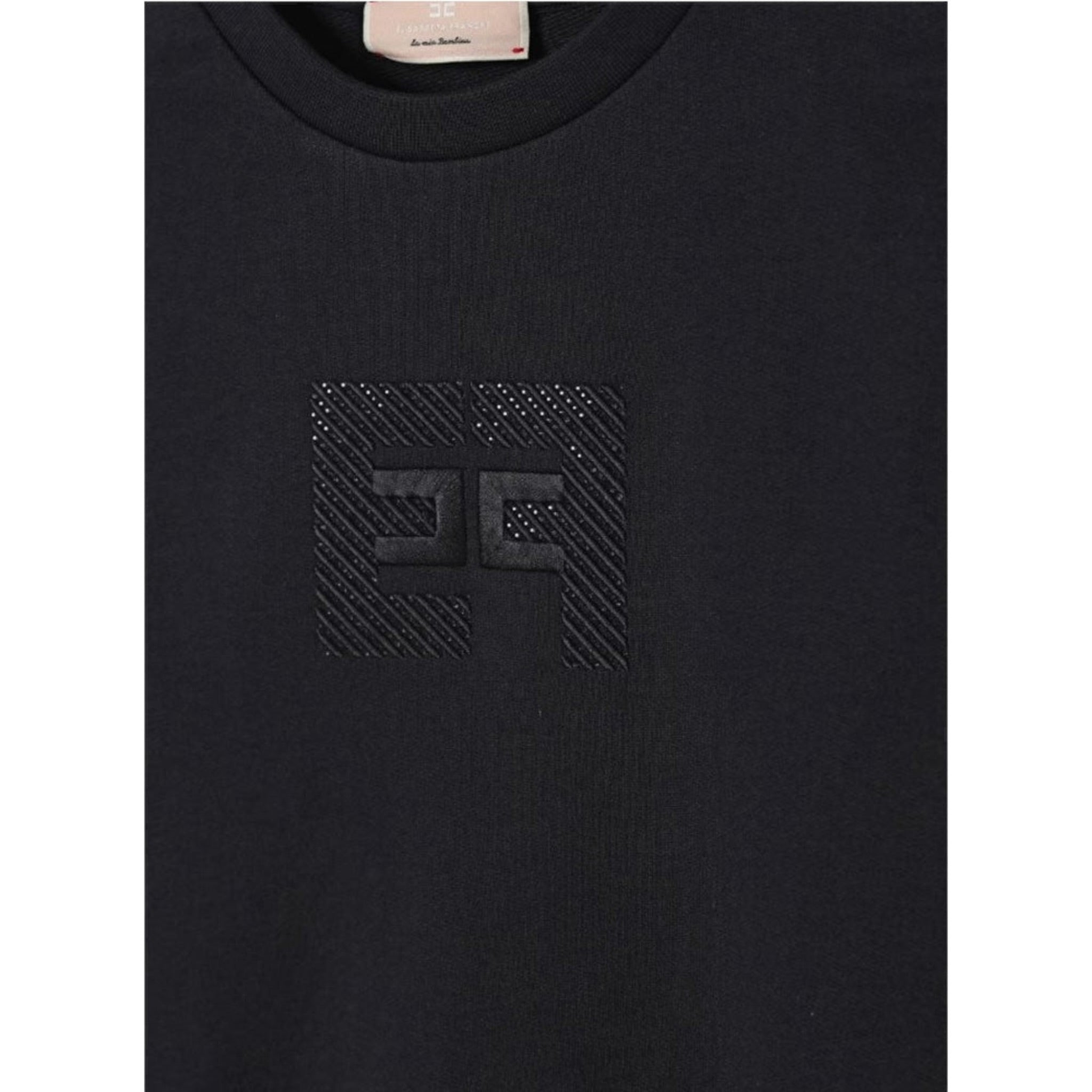 Elisabetta Franchi Felpa Chiusa Girocollo tinta unita Nero per Bambina EFFE158XX NERO ELISABETTA FRANCHI 