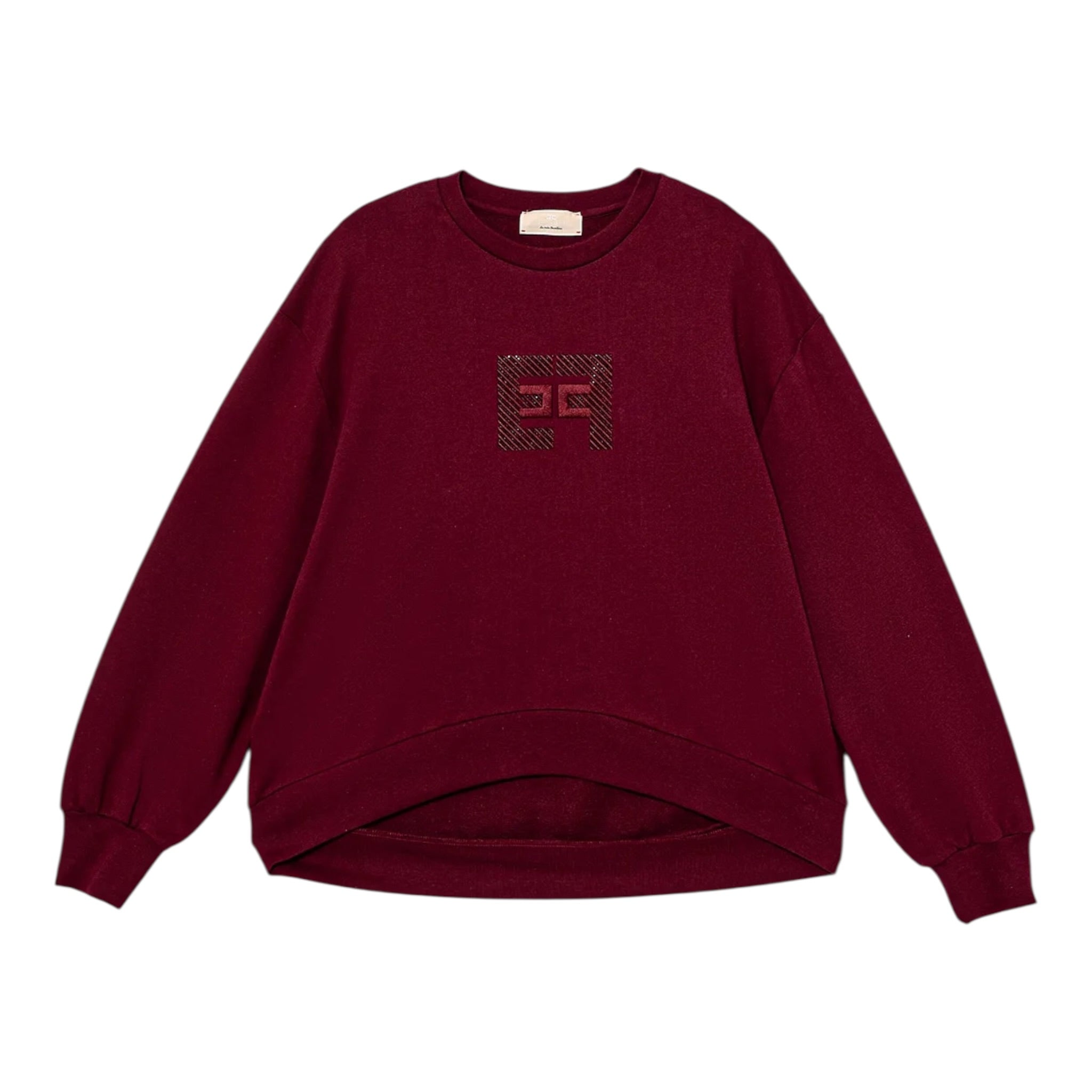 Elisabetta Franchi Felpa Chiusa Girocollo tinta unita Bordeaux per Bambina EFFE158XXX BORDEAUX ELISABETTA FRANCHI 