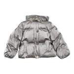 Elisabetta Franchi Giubbino tinta unita con Cappuccio Argento per Bambina EFGB119 ARGENTO ELISABETTA FRANCHI 