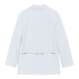 Elisabetta Franchi Giacca tinta unita con Fiocco Azzurro per Bambina EFGC069 AZZURRO ELISABETTA FRANCHI 