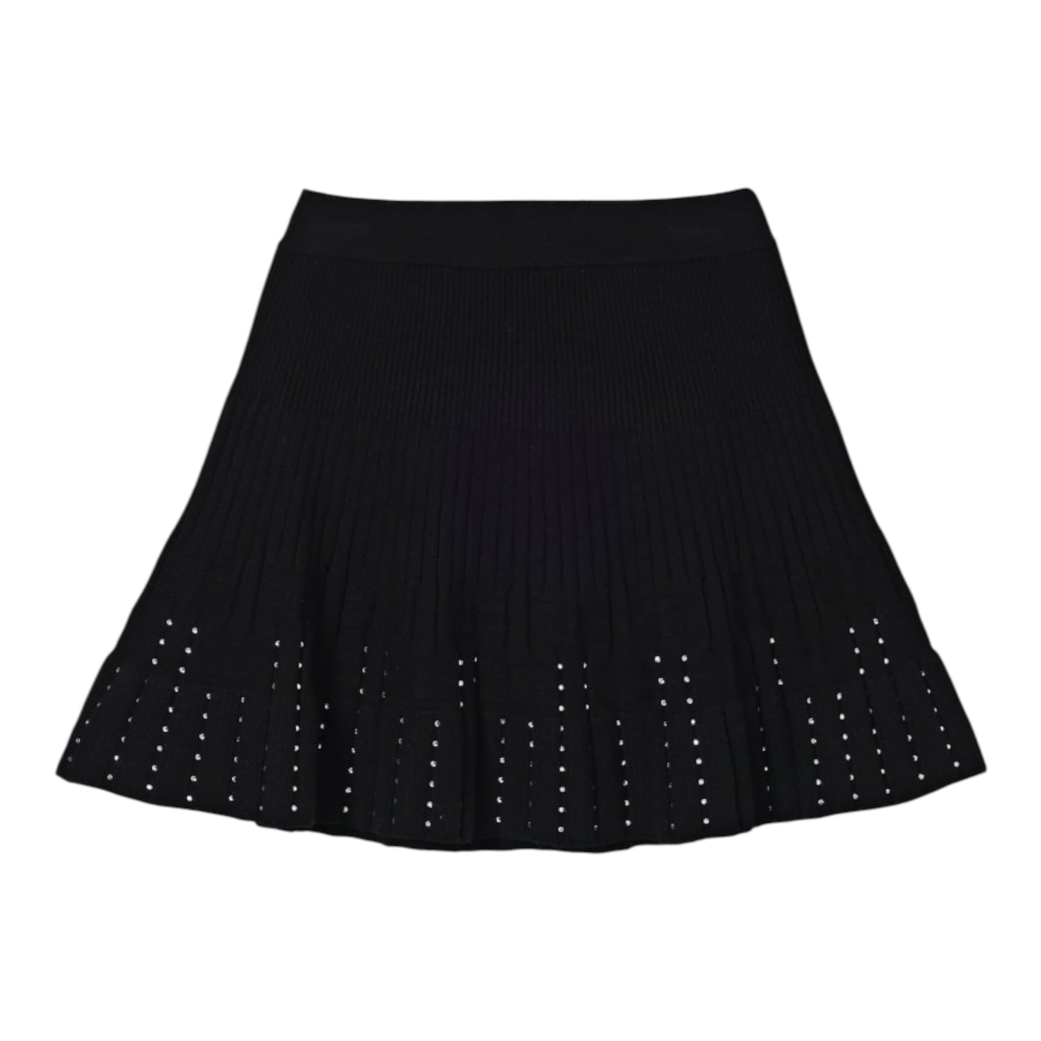 Elisabetta Franchi Gonna tinta unita con Strass Nero per Bambina EFGO193 NERO ELISABETTA FRANCHI 