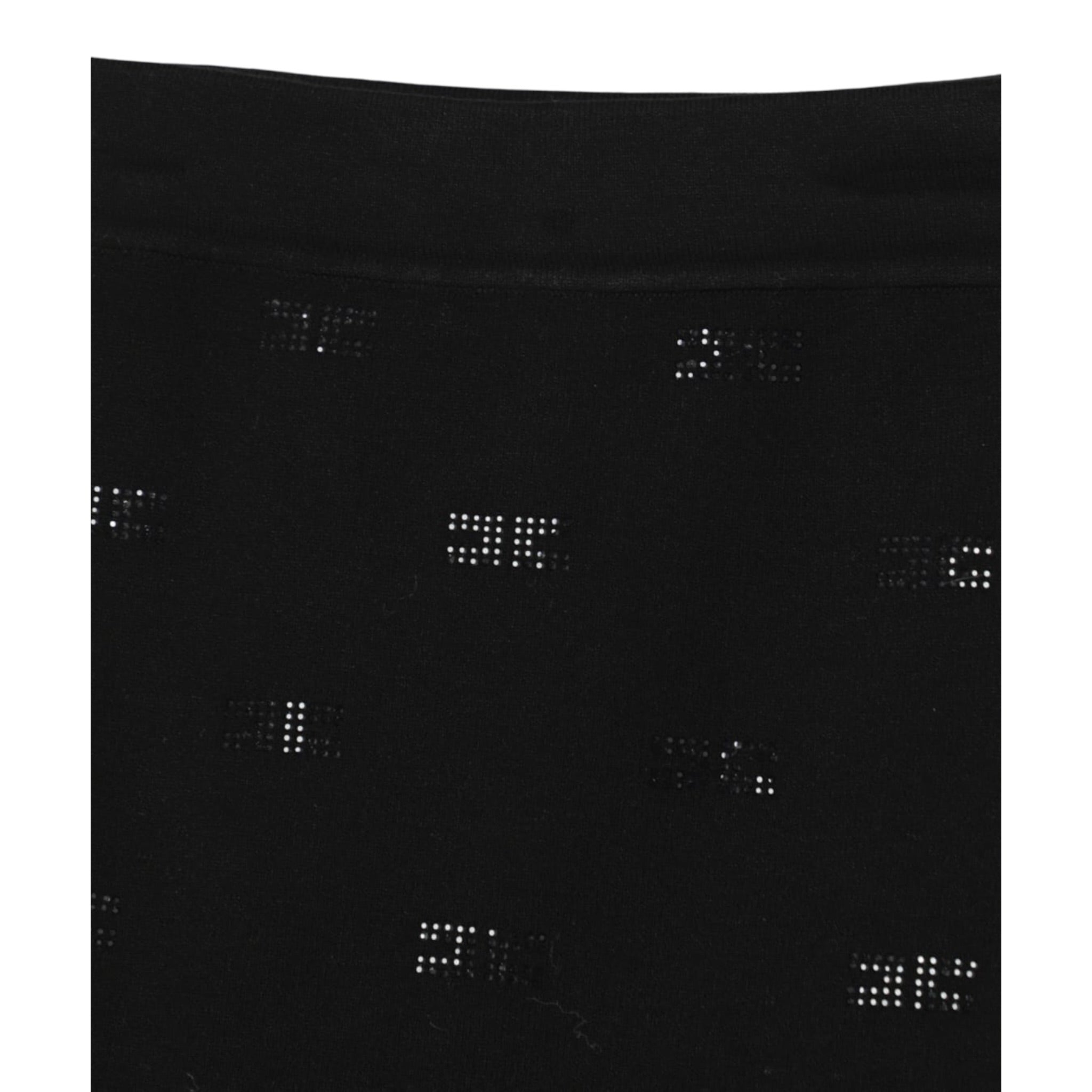 Elisabetta Franchi Gonna tinta unita con Brillantini Nero per Bambina EFGO194X NERO ELISABETTA FRANCHI 