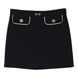 Elisabetta Franchi Gonna Tinta Uniita con Logo Nero per Bambina EFGO197 NERO ELISABETTA FRANCHI 