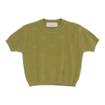 Elisabetta Franchi Maglia tinta unita con Brillantini Verde per Bambina EFMA169 VERDE ELISABETTA FRANCHI 