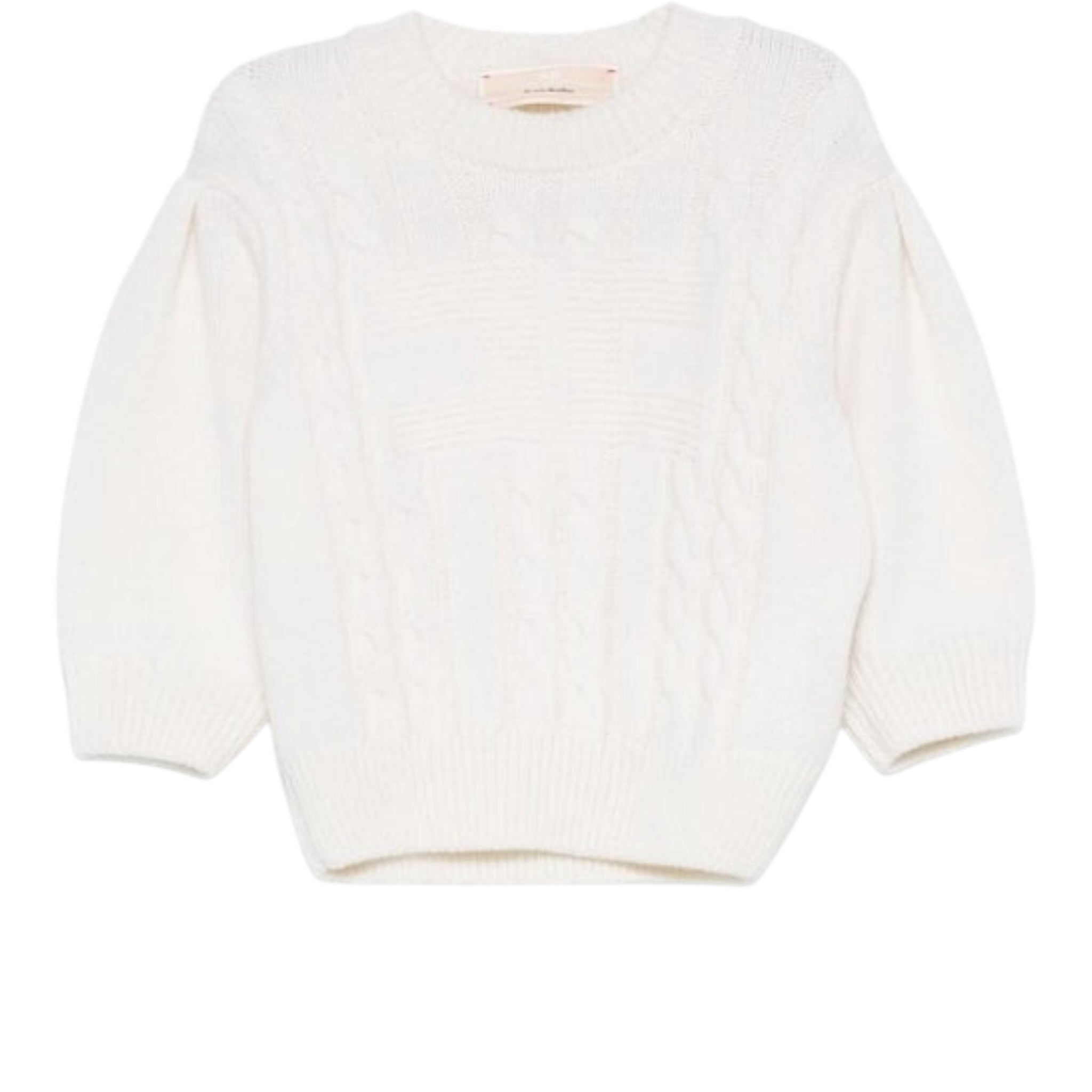Elisabetta Franchi Maglia tinta unita con Logo Panna per Bambina EFMA174 PANNA ELISABETTA FRANCHI 