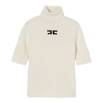 Elisabetta Franchi Maglia Collo Alto tinta unita con Logo Panna per Bambina EFMA176XX PANNA ELISABETTA FRANCHI 
