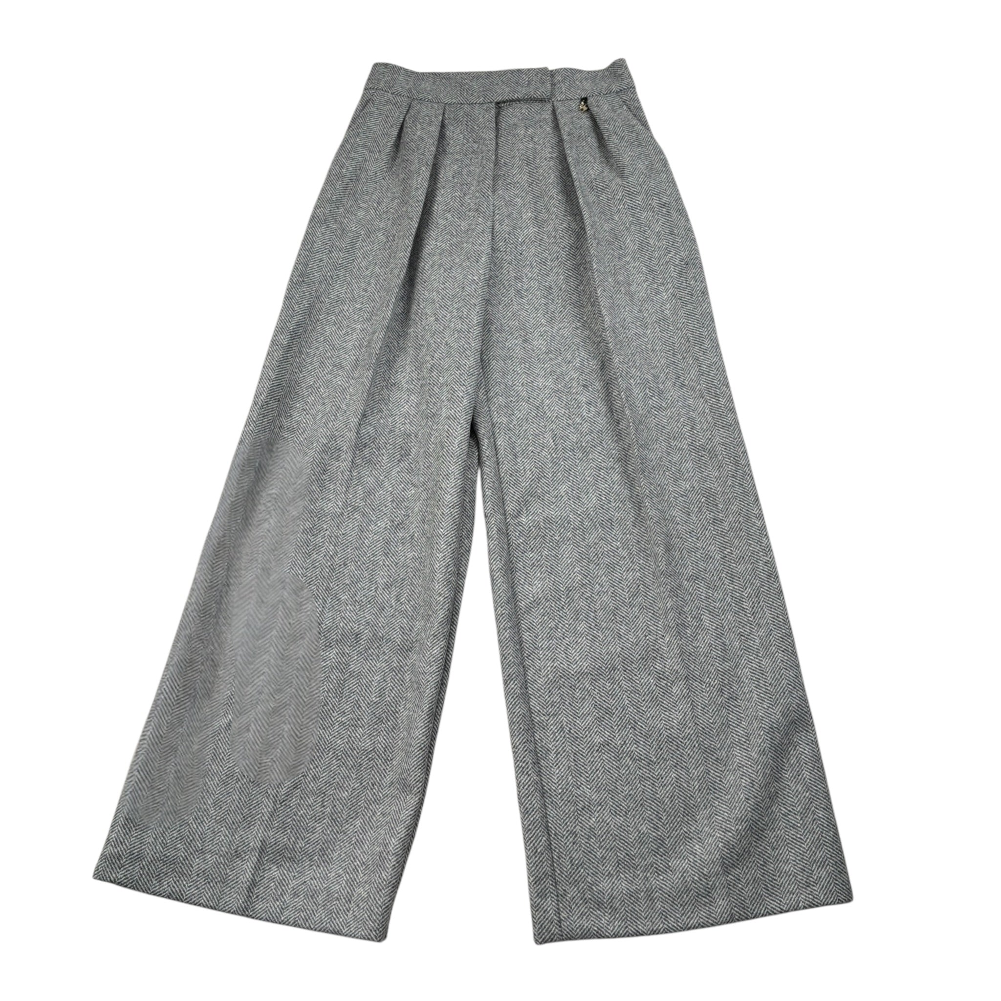 Elisabetta Franchi Pantalone A Palazzo tinta unita Grigio per Bambina EFPA248 GRIGIO ELISABETTA FRANCHI 