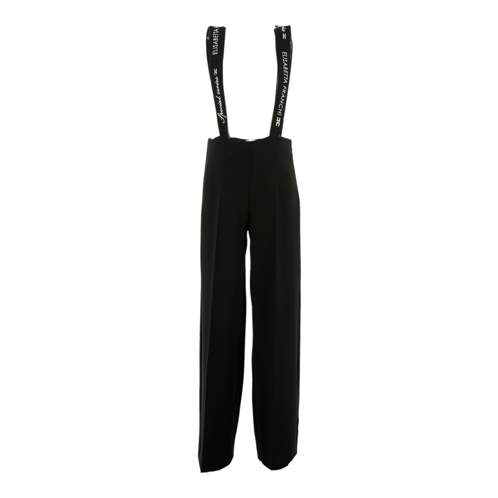 Elisabetta Franchi Pantalone tinta unita con Bretelle Nero per Bambina EFPA265 NERO ELISABETTA FRANCHI 