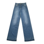 Elisabetta Franchi Jeans tinta unita con 5 Tasche Azzurro per Bambina EFPA290 AZZURRO ELISABETTA FRANCHI 