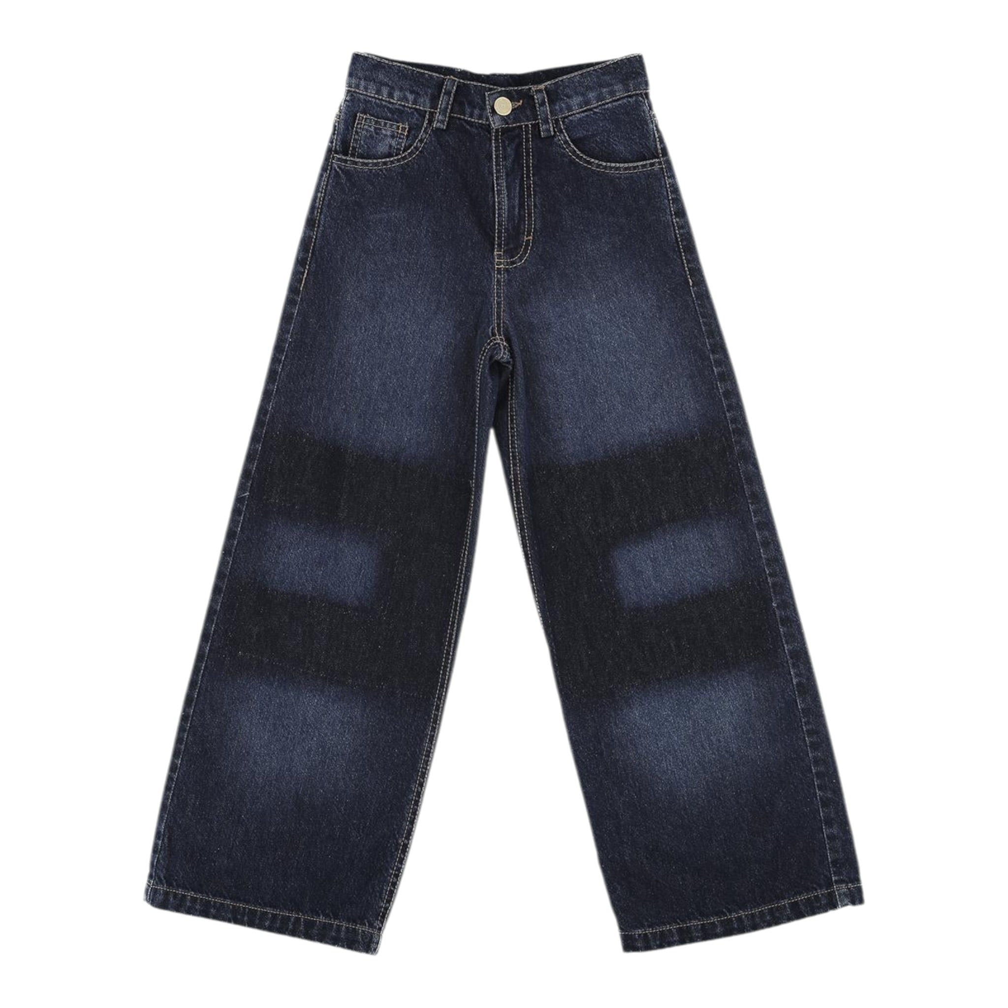 Elisabetta Franchi Jeans tinta unita Modello Palazzo Blu per Bambina EFPA292 BLU ELISABETTA FRANCHI 