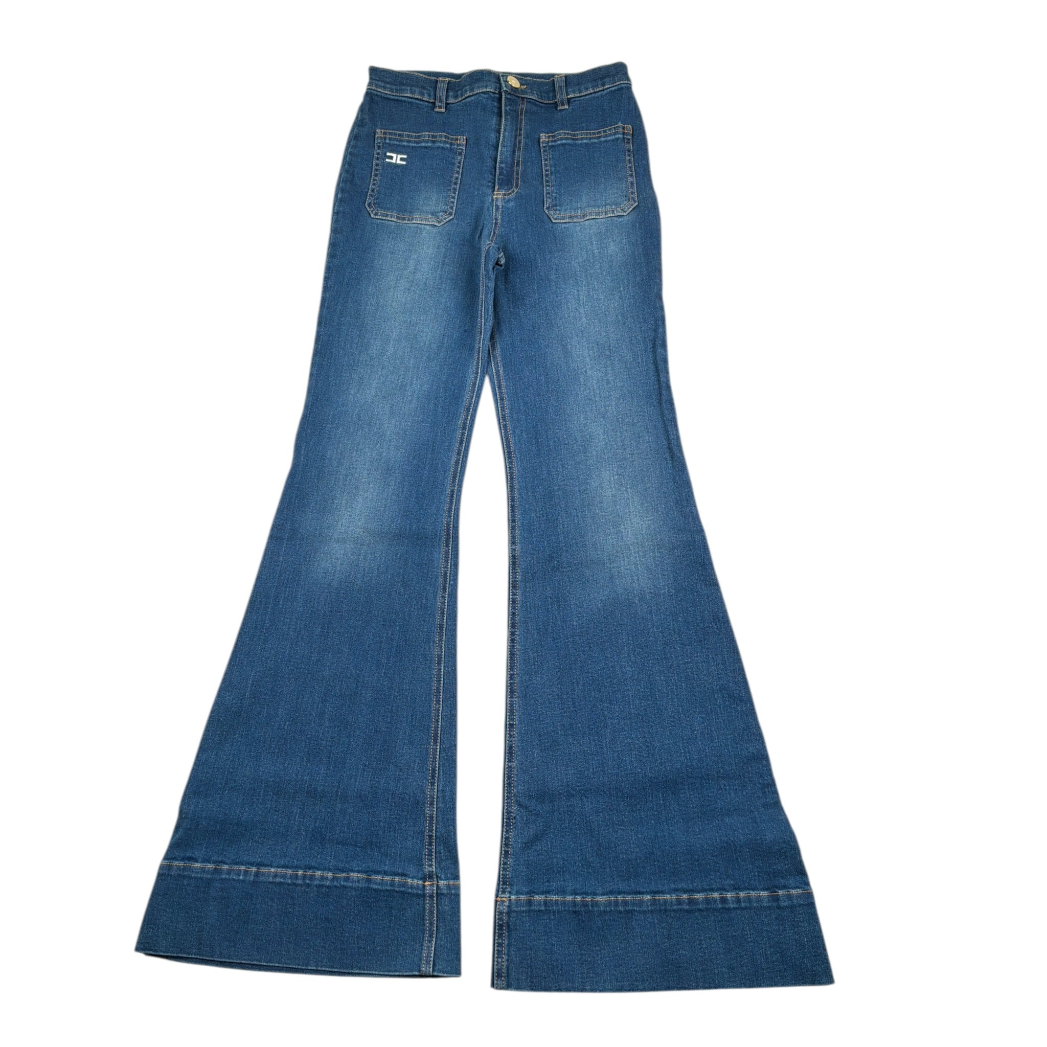 Elisabetta Franchi Jeans tinta unita Modello Zampa Blu per Bambina EFPA293X BLU ELISABETTA FRANCHI 
