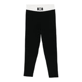 Elisabetta Franchi Leggins tinta unita con Logo Nero per Bambina EFPA301X NERO ELISABETTA FRANCHI 