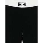 Elisabetta Franchi Leggins tinta unita con Logo Nero per Bambina EFPA301X NERO ELISABETTA FRANCHI 