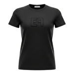 Elisabetta Franchi T-Shirt tinta unita con Logo Nero per Bambina EFTS246 NERO ELISABETTA FRANCHI 