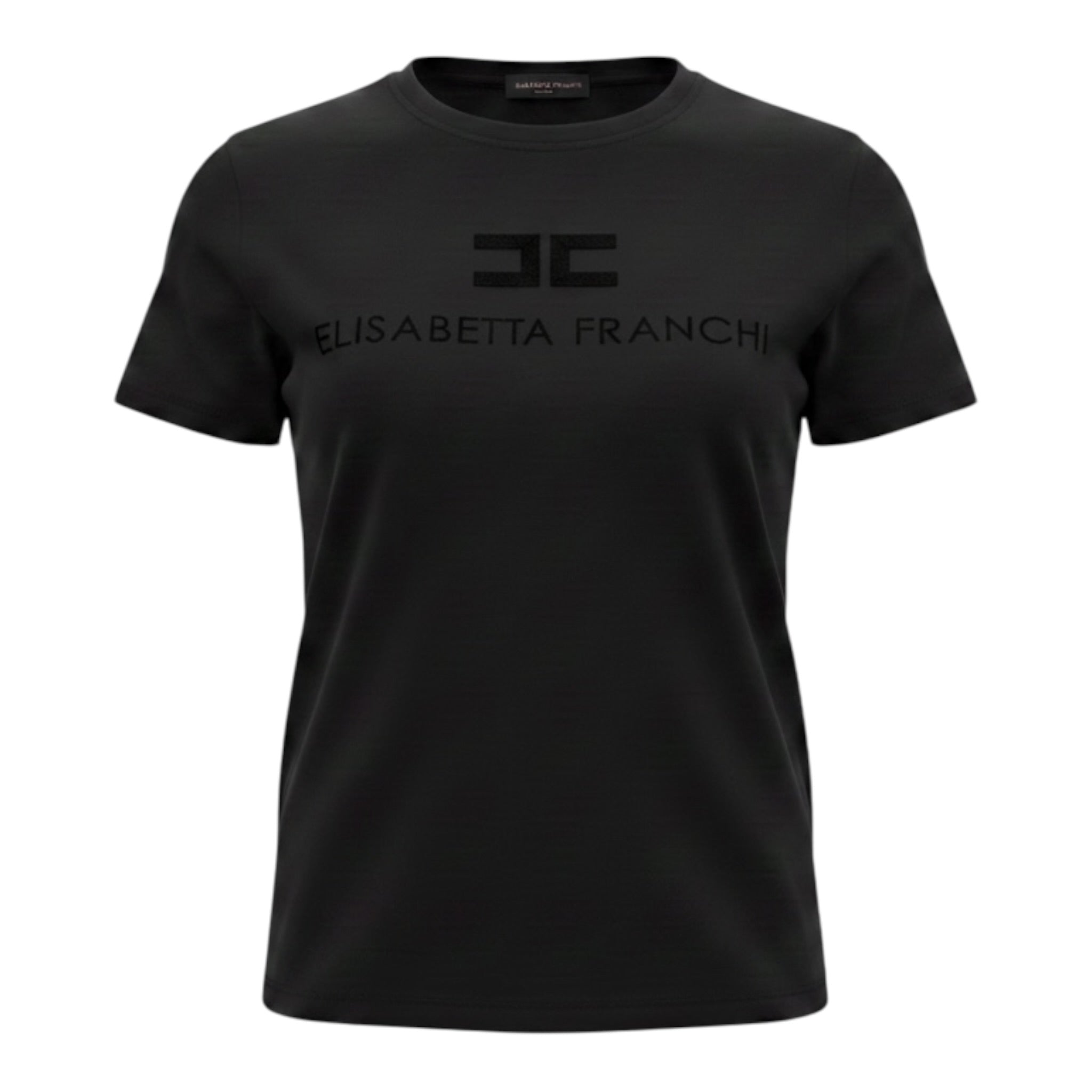 Elisabetta Franchi T-Shirt tinta unita con Logo Nero per Bambina EFTS250 NERO ELISABETTA FRANCHI 