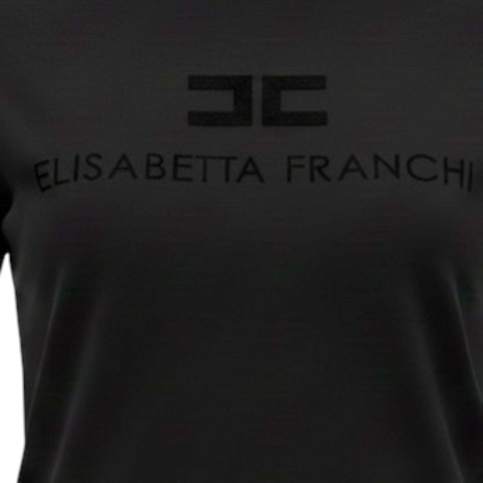 Elisabetta Franchi T-Shirt tinta unita con Logo Nero per Bambina EFTS250 NERO ELISABETTA FRANCHI 