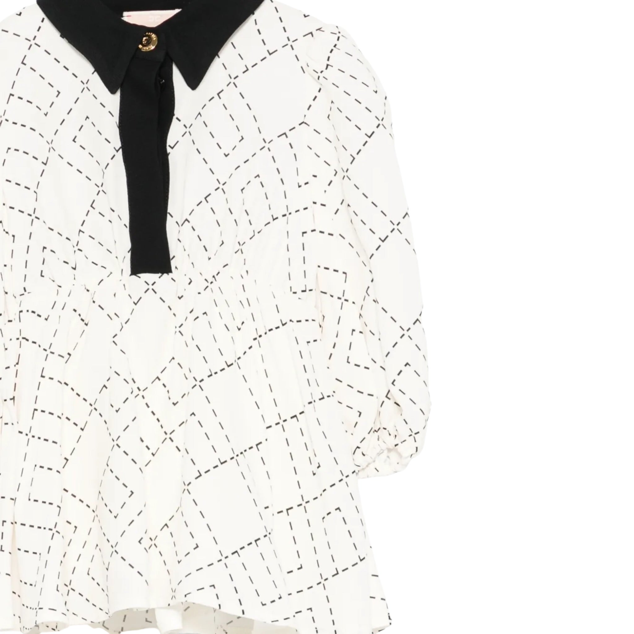Elisabetta Franchi Abito Manica Lunga tinta unita con Stampe Panna per Neonata EGAB214 PANNA ELISABETTA FRANCHI 