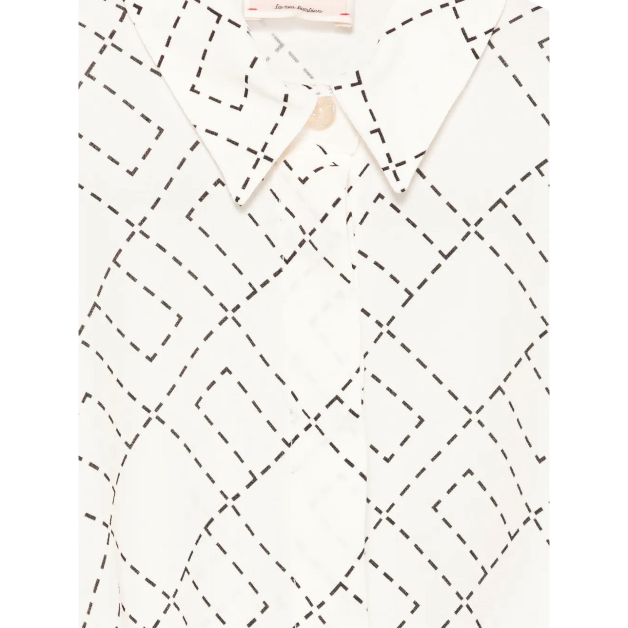 Elisabetta Franchi Camicia tinta unita con Stampa Panna per Neonata EGCA048 PANNA ELISABETTA FRANCHI 