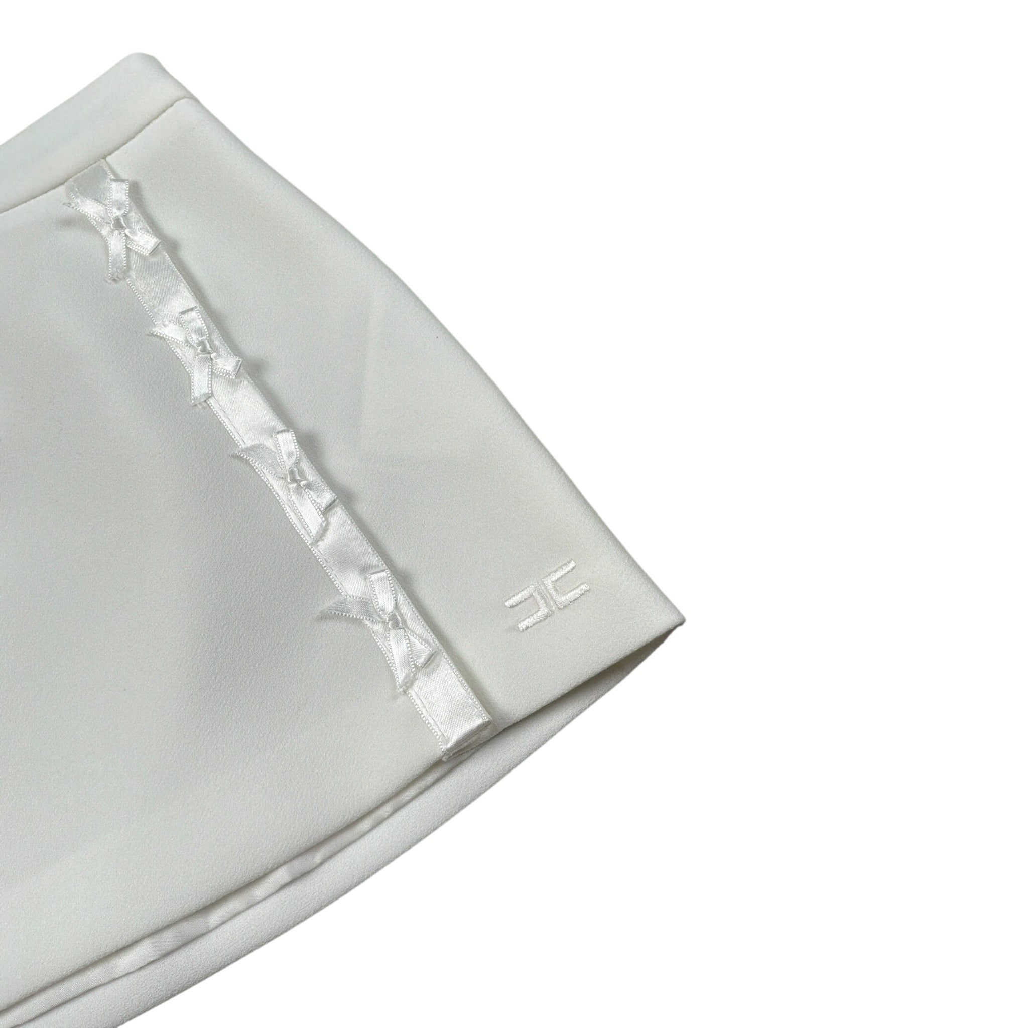 Elisabetta Franchi Gonna tinta unita con Fiocchi Bianco per Bambina EGGO048J BIANCO ELISABETTA FRANCHI 