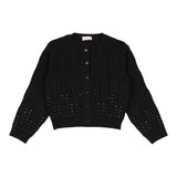 Elisabetta Franchi Cardigan tinta unita con Brillantini Nero per Bambina EGMA042 NERO ELISABETTA FRANCHI 