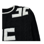 Elisabetta Franchi Maglia Girocollo tinta unita con Stampa Logo Nero per Neonata EGMA044 NERO ELISABETTA FRANCHI 