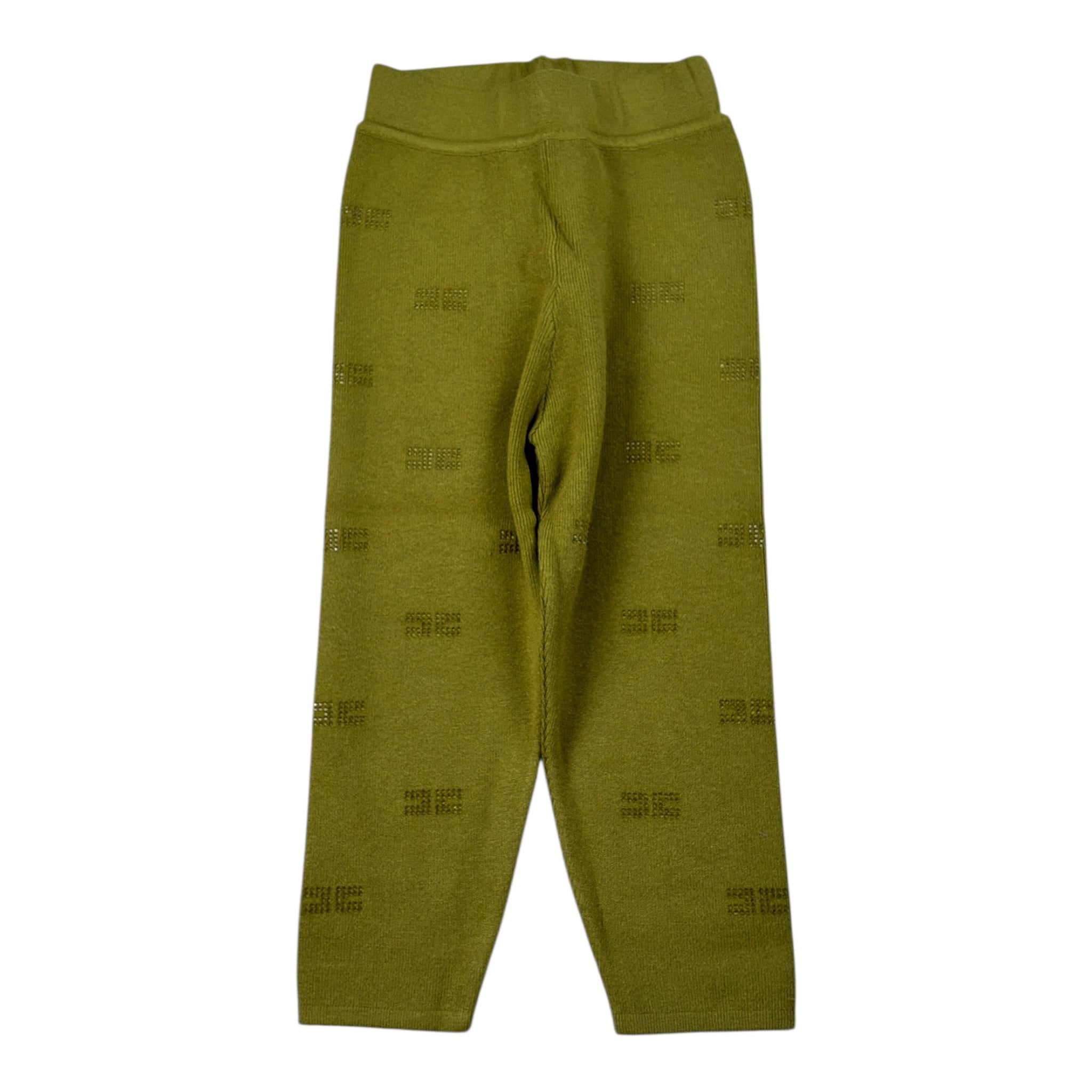 Elisabetta Franchi Leggins In Maglia tinta unita con Brillantini Verde per Bambina EGPA085XJ VERDE ELISABETTA FRANCHI 