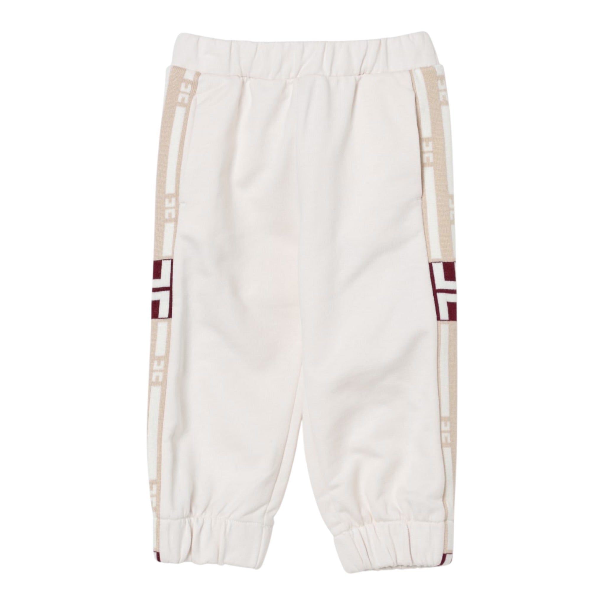 Elisabetta Franchi Pantalone Tuta tinta unita con Logo Panna per Bambina EGPA090J PANNA ELISABETTA FRANCHI 