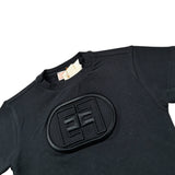 Elisabetta Franchi T-Shirt Girocollo tinta unita con Stampa Nero per Bambina EGTS093J NERO ELISABETTA FRANCHI 
