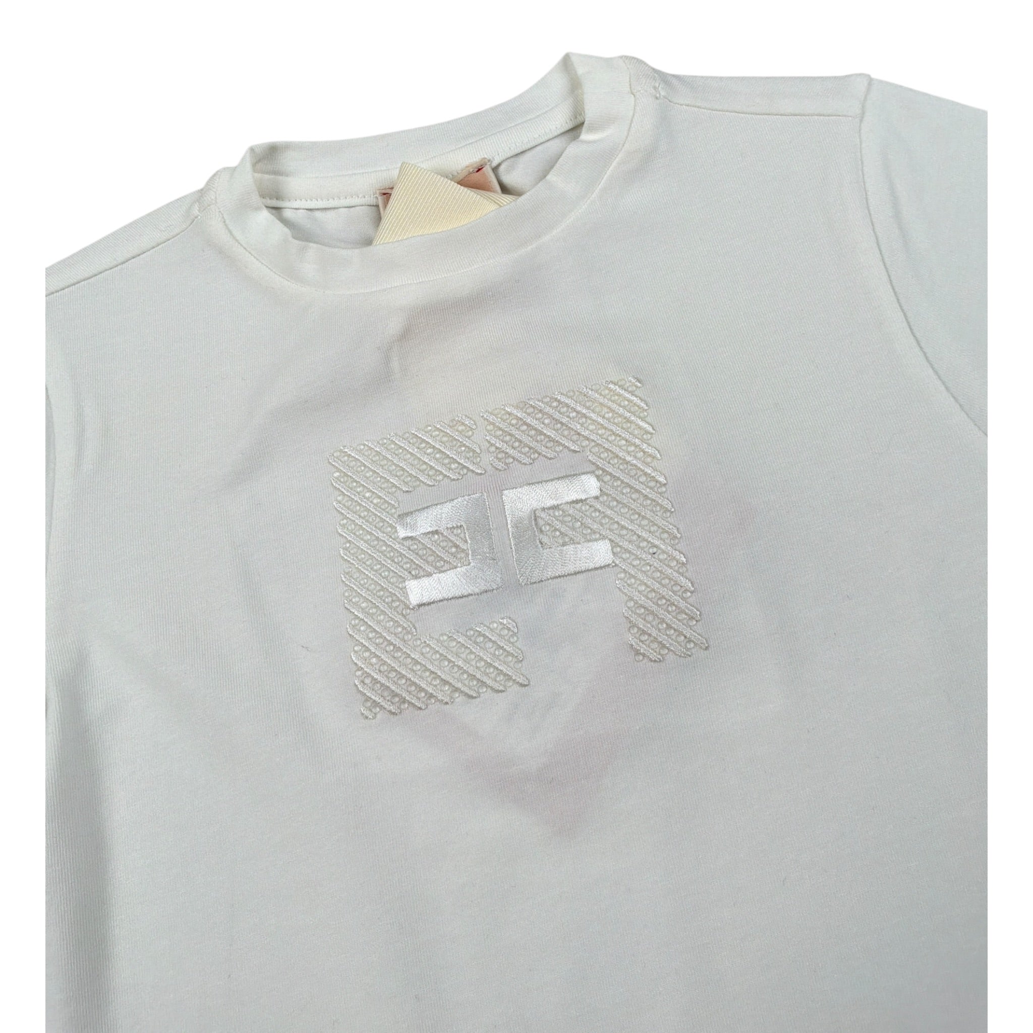Elisabetta Franchi T-Shirt tinta unita Girocollo con Stampa Bianco per Neonata EGTS099 BIANCO ELISABETTA FRANCHI 