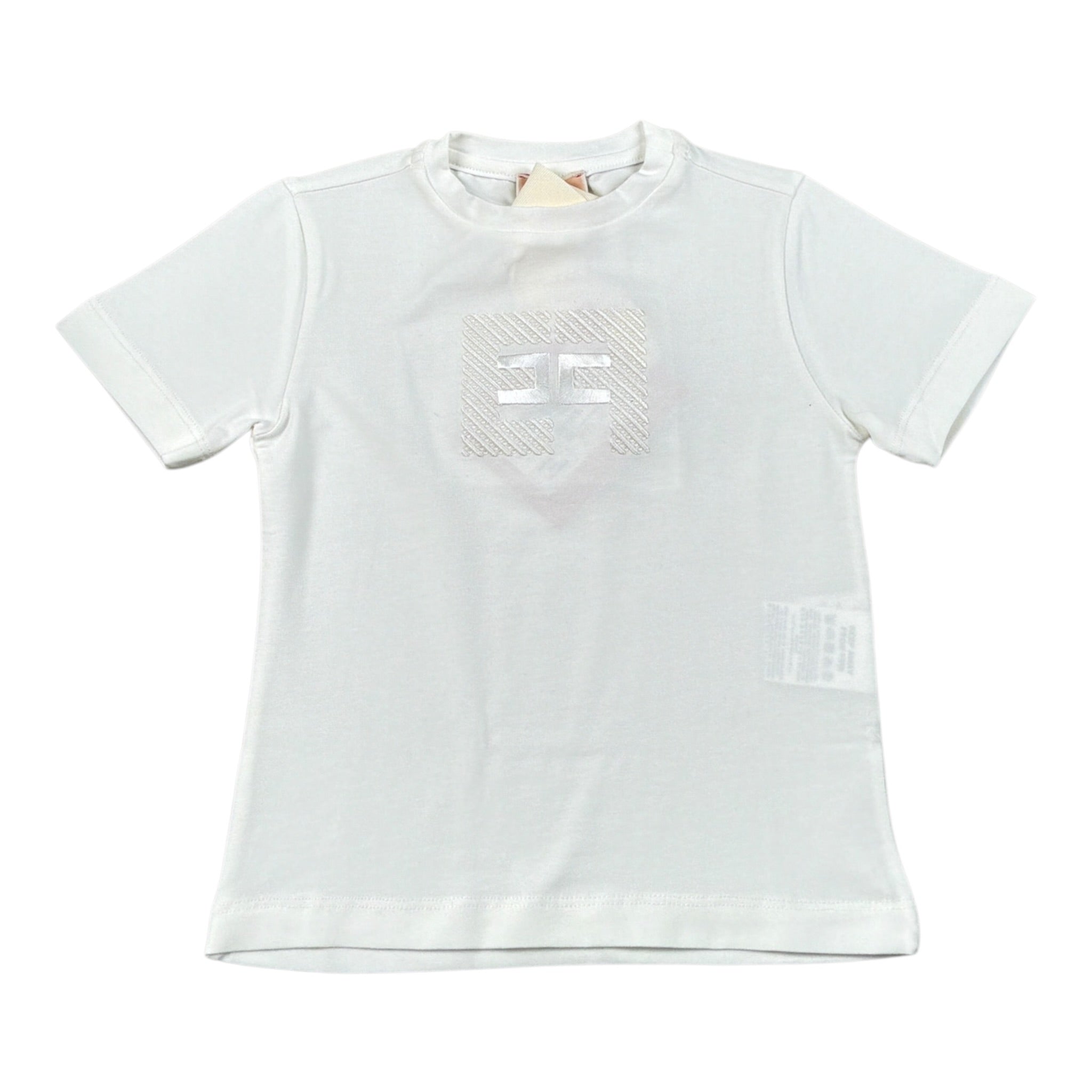 Elisabetta Franchi T-Shirt tinta unita Girocollo con Stampa Bianco per Neonata EGTS099 BIANCO ELISABETTA FRANCHI 