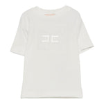 Elisabetta Franchi T-Shirt tinta unita Girocollo con Stampa Bianco per Neonata EGTS099X BIANCO ELISABETTA FRANCHI 