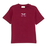 Elisabetta Franchi T-Shirt Girocollo tinta unita con Stampa Bordeaux per Neonata EGTS103 BORDEAUX ELISABETTA FRANCHI 