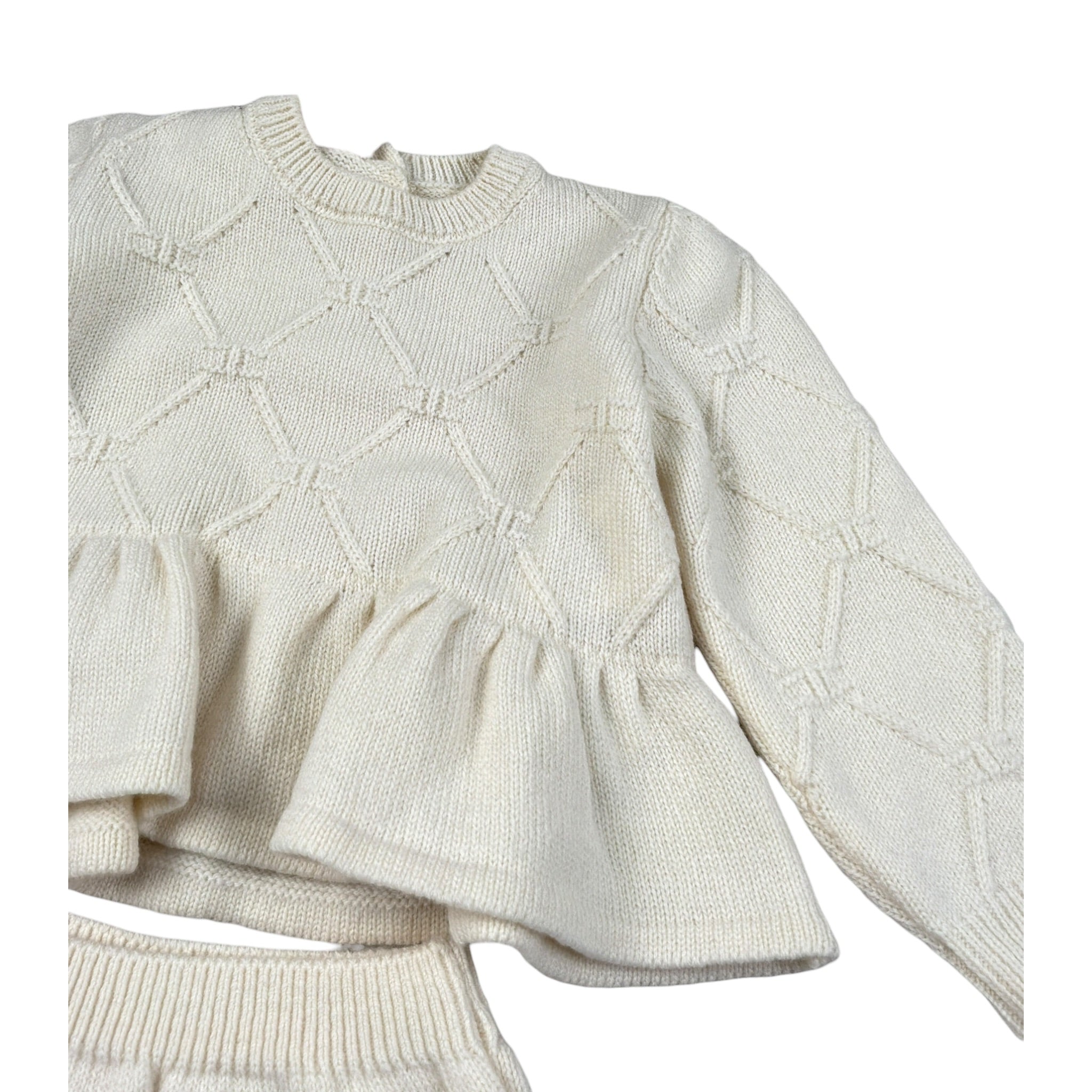 Elisabetta Franchi Completo 2 Pezzi Maglia-Pantalone tinta unita Panna per Neonata ENCD100 PANNA ELISABETTA FRANCHI 