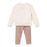 Elisabetta Franchi Completo 2 Pezzi Felpa-Leggins Panna/Rosa per Neonata ENCD107 PANNA/ROSA ELISABETTA FRANCHI 