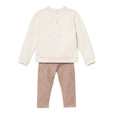 Elisabetta Franchi Completo 2 Pezzi Felpa-Leggins Panna/Rosa per Neonata ENCD107 PANNA/ROSA ELISABETTA FRANCHI 
