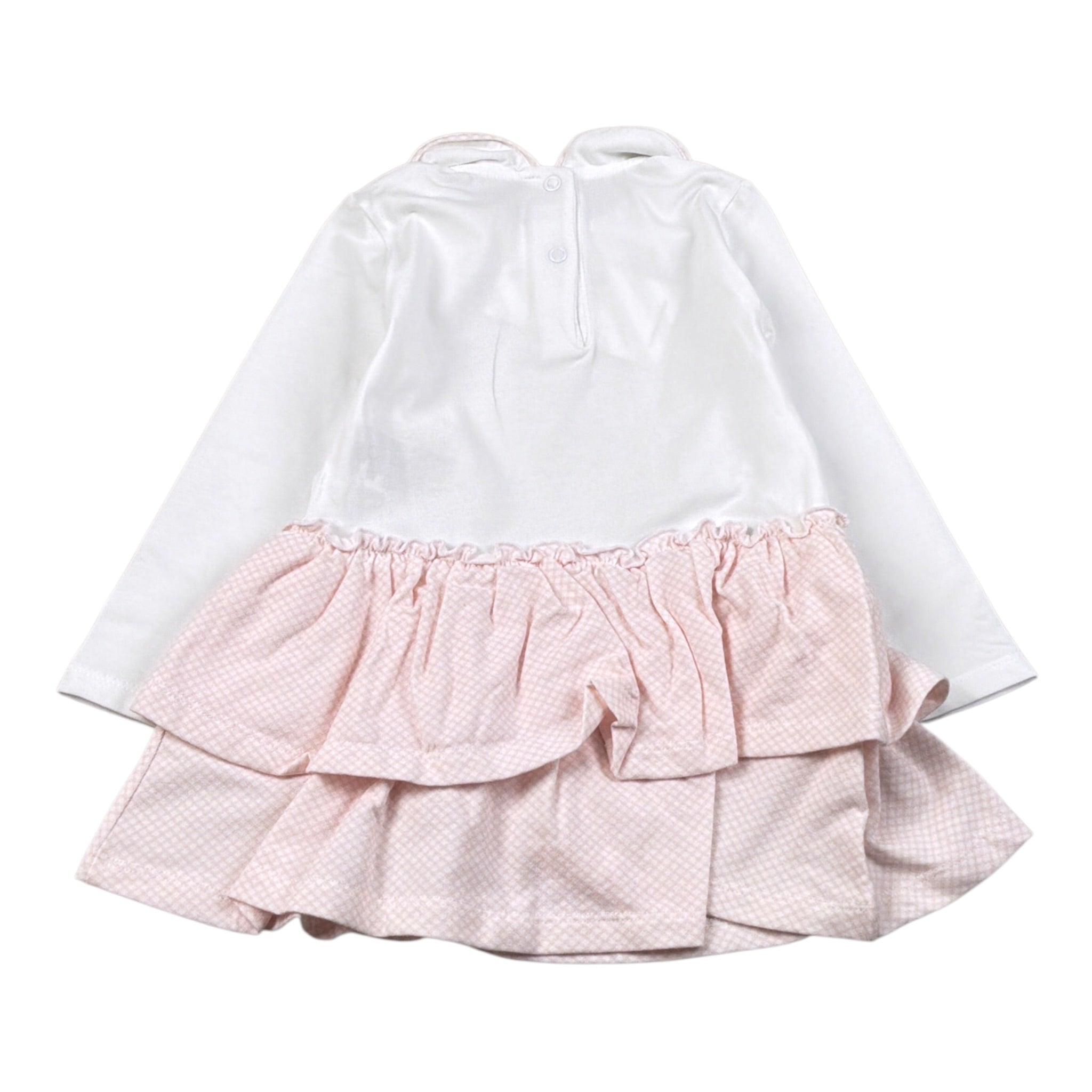 Emc Abito Bicolore con Stampa Bianco/Rosa per Neonata AA4047 BIANCO/ROSA EMC 