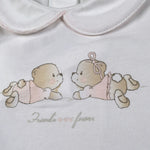 Emc Abito Bicolore con Stampa Bianco/Rosa per Neonata AA4047 BIANCO/ROSA EMC 