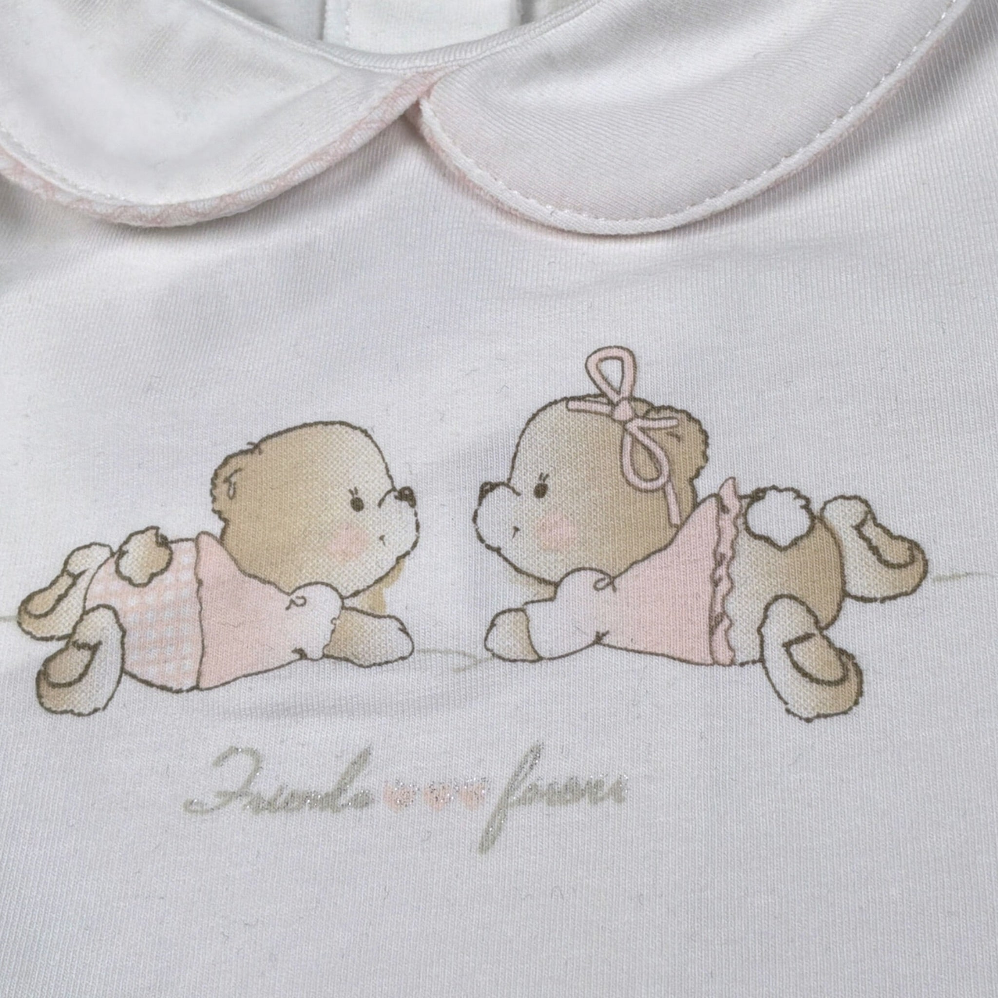 Emc Abito Bicolore con Stampa Bianco/Rosa per Neonata AA4047 BIANCO/ROSA EMC 