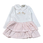 Emc Abito Bicolore con Stampa Bianco/Rosa per Neonata AA4047 BIANCO/ROSA EMC 