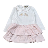 Emc Abito Bicolore con Stampa Bianco/Rosa per Neonata AA4047 BIANCO/ROSA EMC 