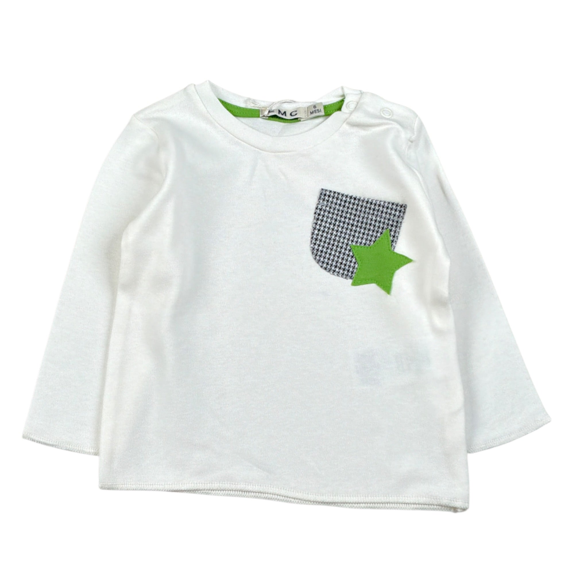 Emc Shirt Girocollo tinta unita con Stampa Bianco per Neonato BX1816 BIANCO EMC 