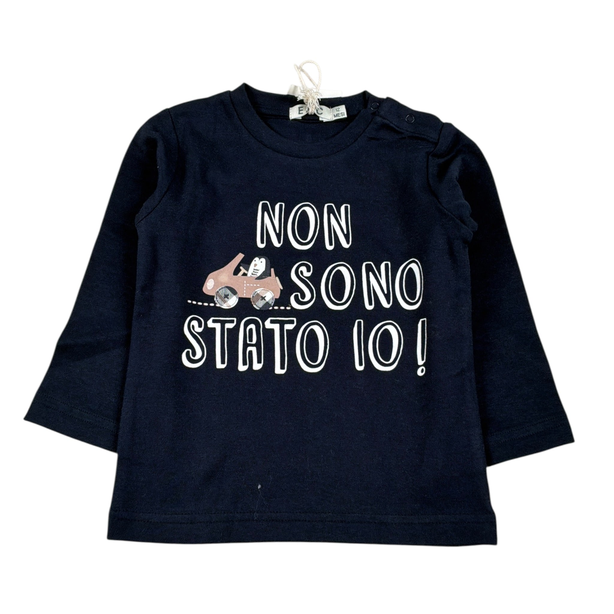 Emc Shirt Girocollo tinta unita con Stampa Blu per Neonato BX2266 BLU EMC 