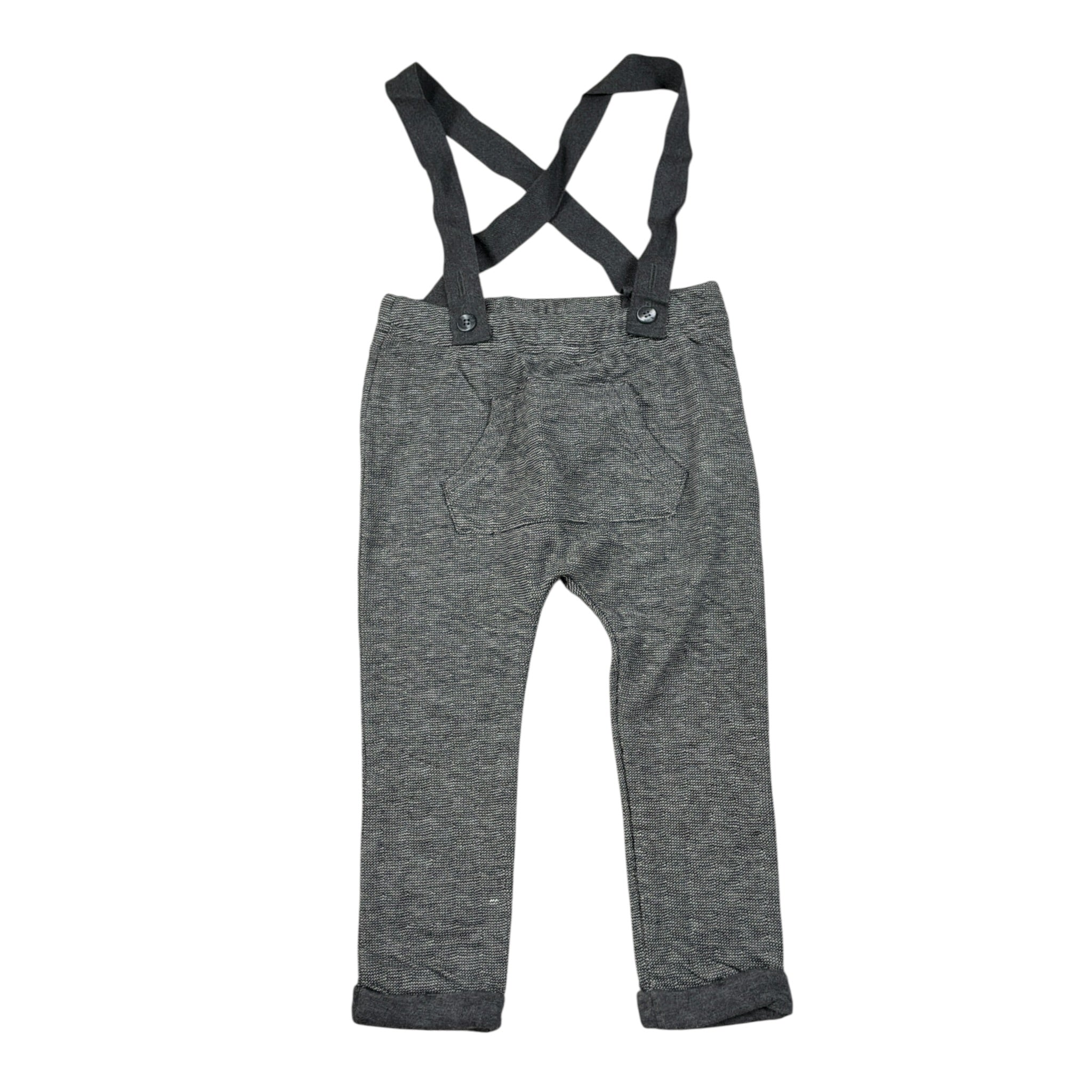 Emc Pantalone tinta unita con Bretelle Grigio per Neonato BZ6524 GRIGIO EMC 